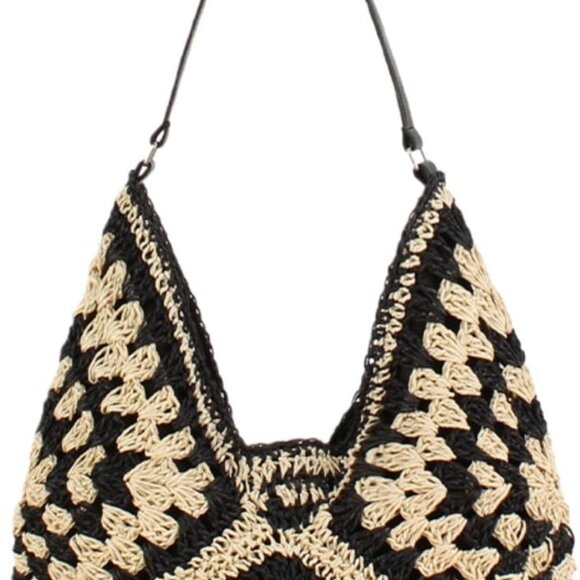 Durable Handmade Raffia Beach Bag - Comfortable Shoulder Strap for Easy Carrying - Picture 1 of 7